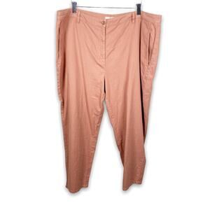 Eileen Fisher Organic Cotton Hemp Blend Cropped Peach Pink Pants Size 22